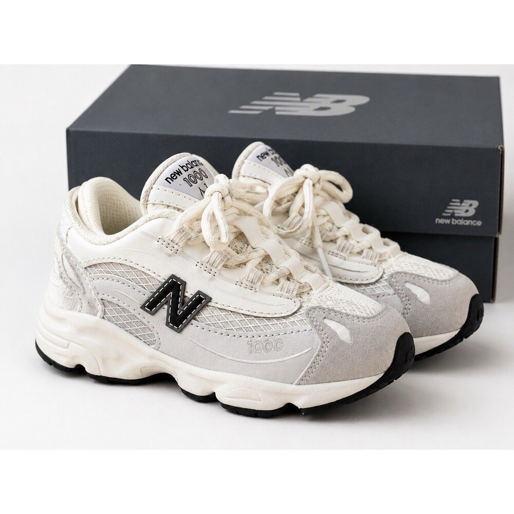 New Balance 1000 Toddler Kids 8 Gray White Y2K Chunky Sneakers IC1000SB